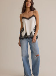 Grace Satin Lace Trim Tank Detail 3 - AS Kids