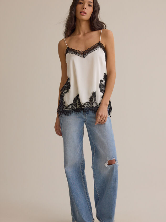 Grace Satin Lace Trim Tank Detail 3 - AS Kids