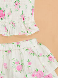 Lani Floral Top and Skort Set Detail 4 - ALTAR'D STATE KIDS