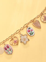 Pink Floral Charm Necklace Detail 3 - ALTAR'D STATE KIDS