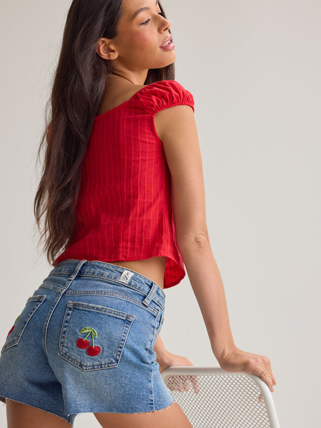 Shari Cherry Denim Shorts - AS Kids