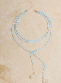 Blue Beaded Wrap Necklace With Pearls Detail 2 - ALTAR'D STATE KIDS