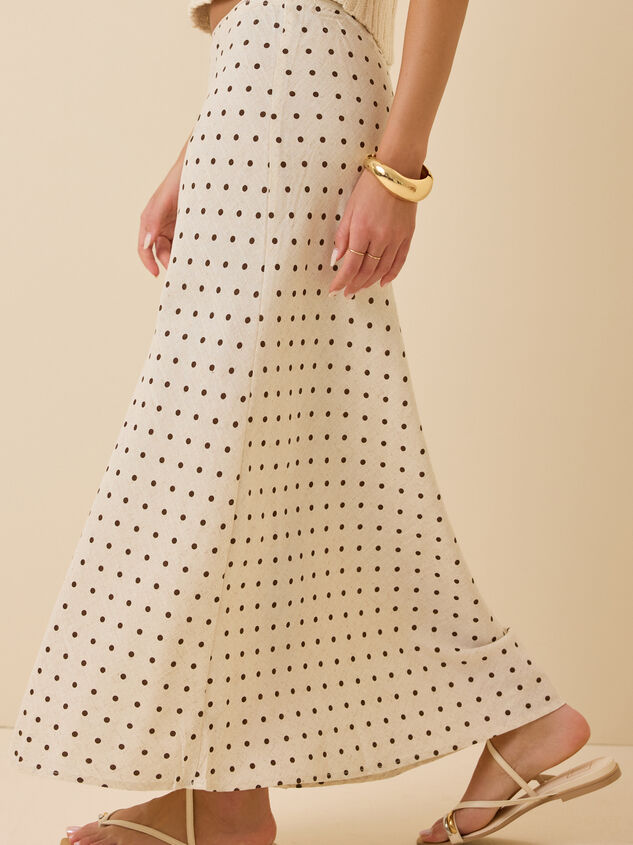 Elodie Polka Dot Linen Maxi Skirt Detail 4 - ALTAR'D STATE KIDS