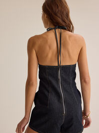 Wren Halter Denim Romper Detail 2 - AS Kids