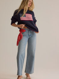 Newport American Flag Contrast Sweater Detail 2 - AS Kids