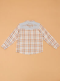 Western Plaid Button Up Shirt Detail 4 - AS Kids