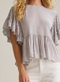 Rebecca Striped Ruffle Top Detail 3 - AS Kids