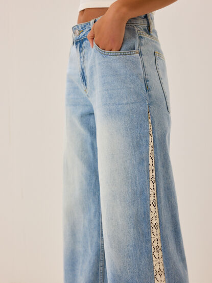 Adelynn High Rise Crochet Denim Jeans - AS Kids