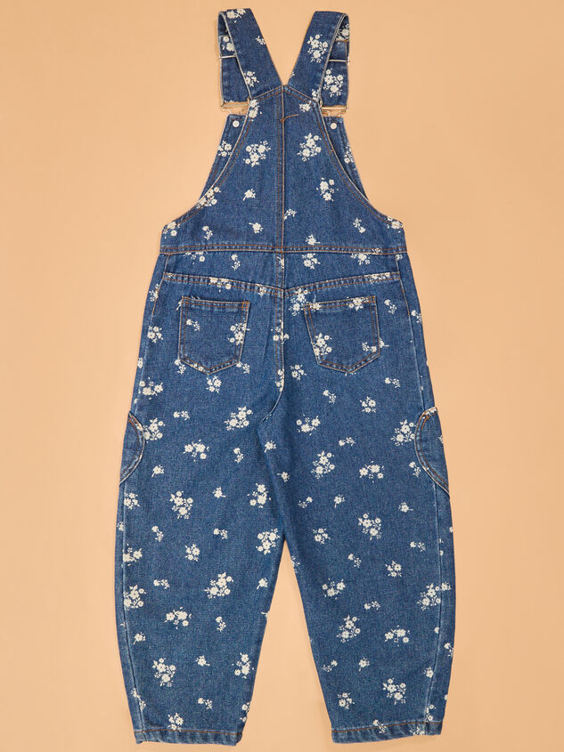 Layla Floral Barrel Jean Overall Detail 5 - AS Kids