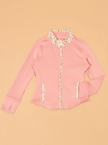 Abby Floral Trim Full Zip Jacket - AS Kids