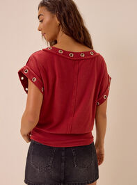 Jovie Boatneck Grommet Top Detail 5 - AS Kids