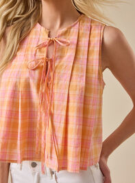 Kylie Plaid Tie Front Top Detail 4 - ALTAR'D STATE KIDS