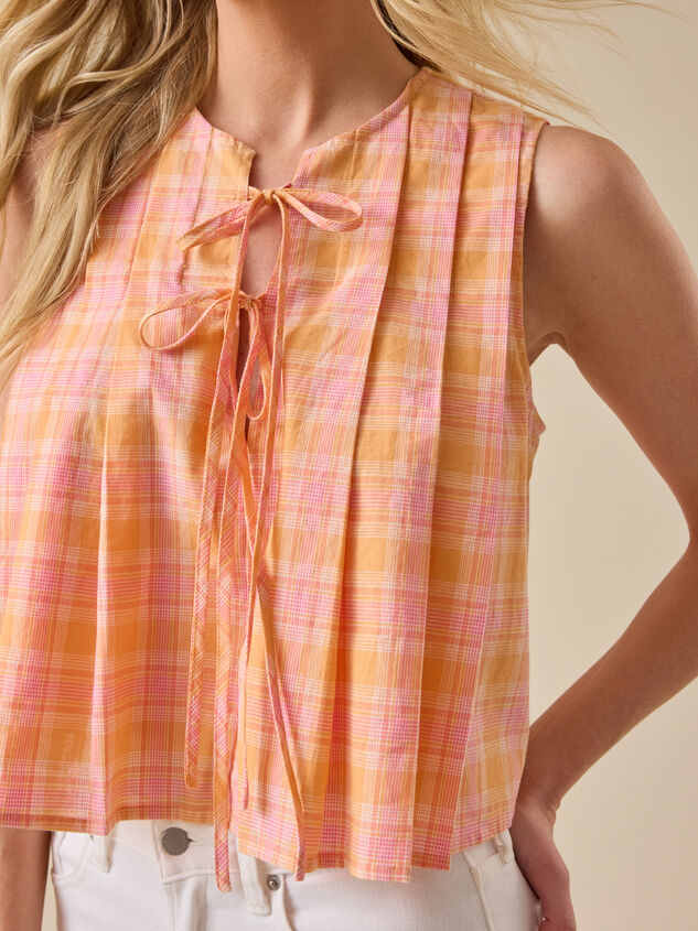 Kylie Plaid Tie Front Top Detail 4 - ALTAR'D STATE KIDS