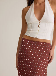 Elodie Polka Dot Linen Maxi Skirt Detail 3 - AS Kids
