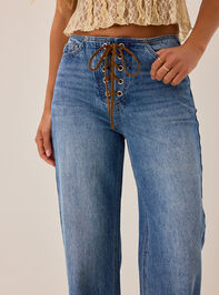 Tasha High Rise Lace up Jean Detail 2 - AS Kids