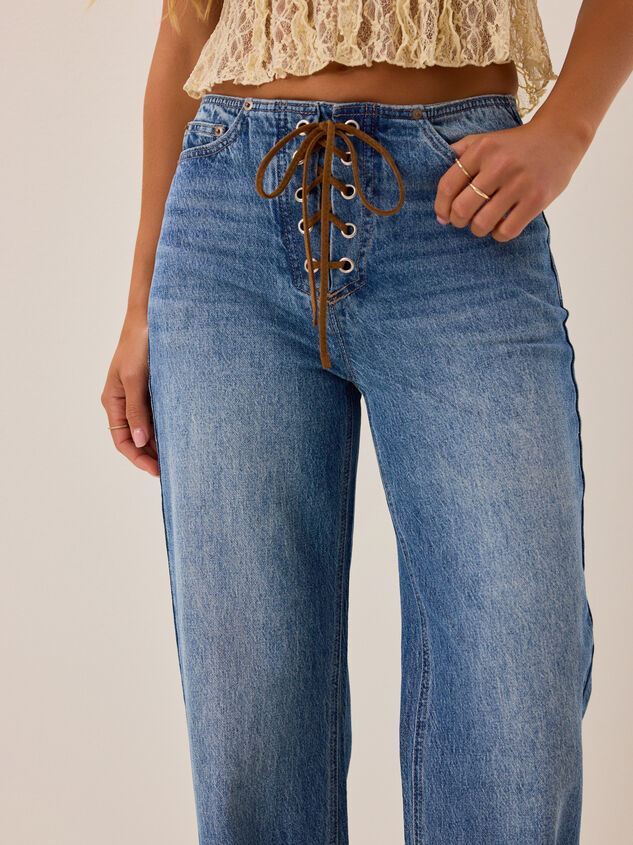 Tasha High Rise Lace up Jean Detail 2 - AS Kids