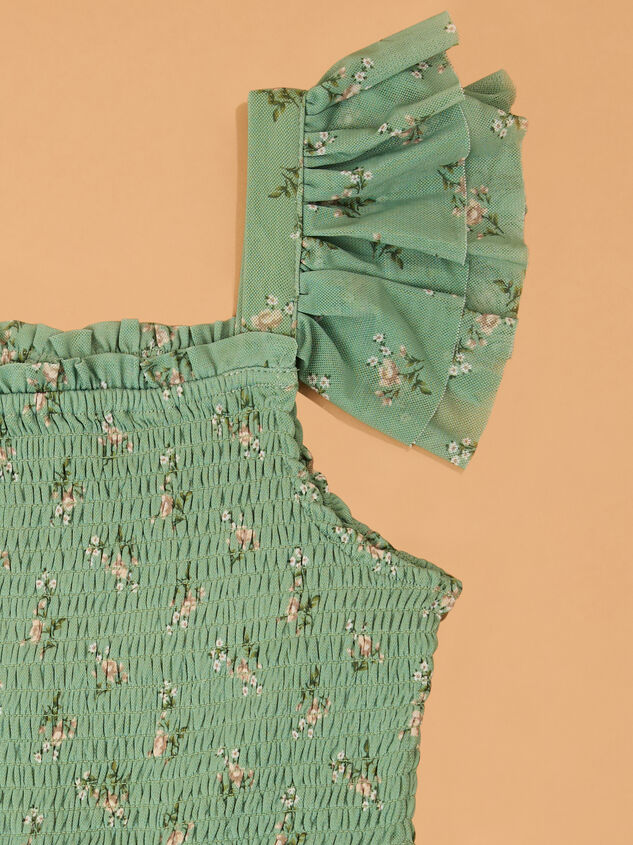 Suzanne Mesh Floral Midi Dress Detail 2 - AS Kids