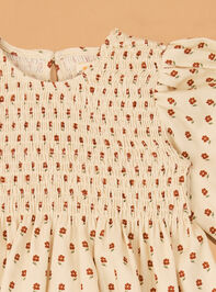 Carrie Long Sleeve Floral Baby Dress Detail 2 - AS Kids