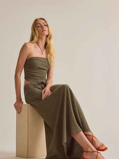 Merit Linen Stripe Midi Skirt - AS Kids