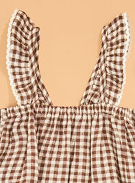 Kylie Gingham Toddler Dress Detail 3 - AS Kids