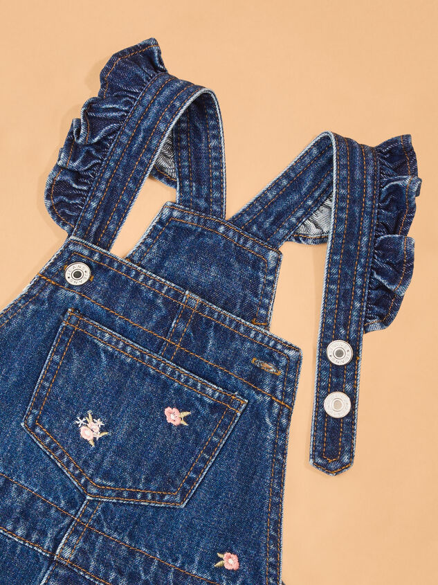 Phoebe Embroidered Overall Toddler Dress Detail 4 - AS Kids