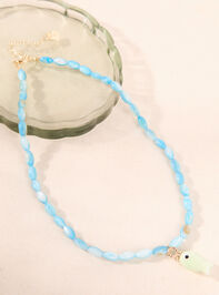 Turquoise Coastal Fish Charm Necklace - AS Kids