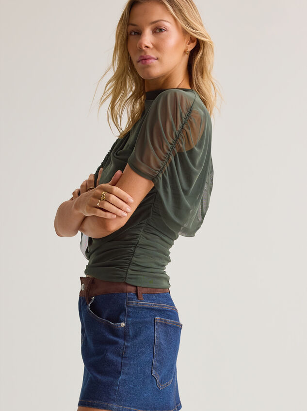 Kael Mesh Shawl Wrap Top Detail 3 - AS Kids
