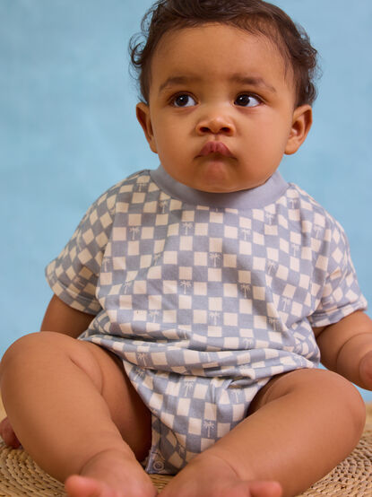 Palm Check Short Sleeve Bubble - ALTAR'D STATE KIDS