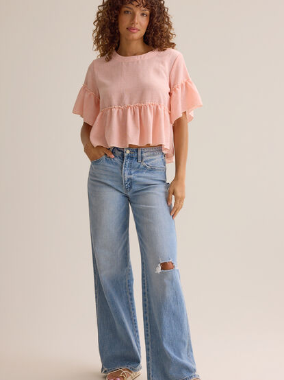 Carolina Stripe Ruffle Top - ALTAR'D STATE KIDS