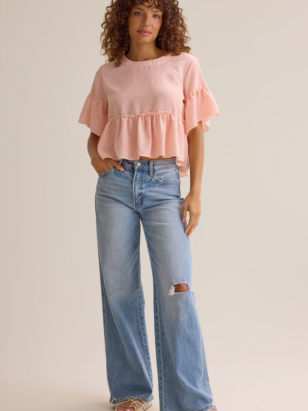 Carolina Stripe Ruffle Top - ALTAR'D STATE KIDS