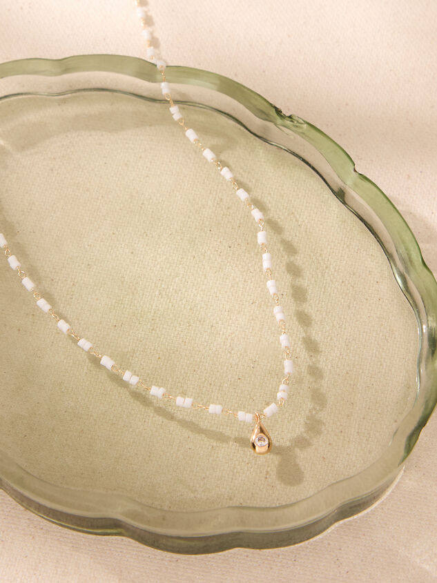 Ivory Blossom Teardrop Necklace Detail 3 - AS Kids