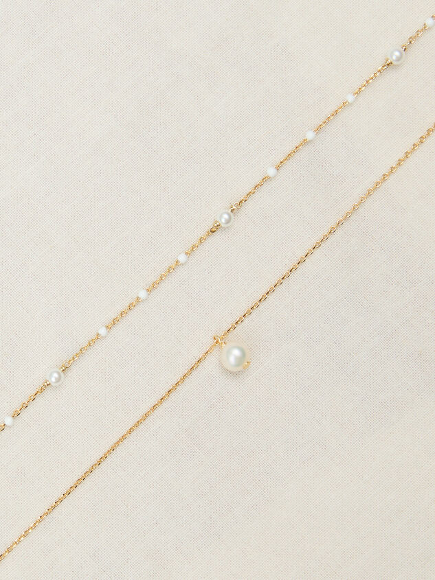18K Gold Layered Gold and Pearl Necklace Detail 2 - ALTAR'D STATE KIDS