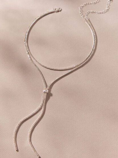 Glitzy 2 Layer Y Necklace - AS Kids