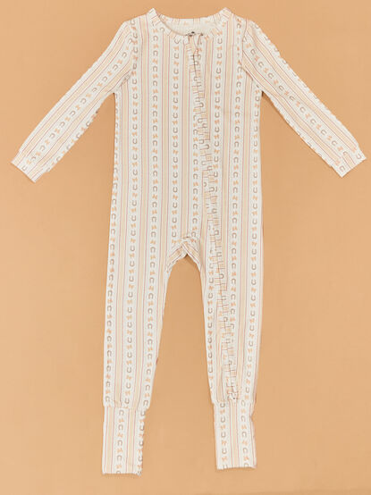 Horseshoe Bow Stripe Romper - AS Kids