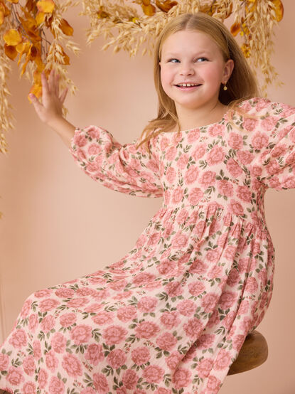 Zainy Floral Midi Toddler Dress - AS Kids