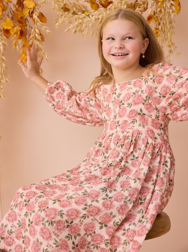 Zainy Floral Midi Toddler Dress Detail 2 - AS Kids
