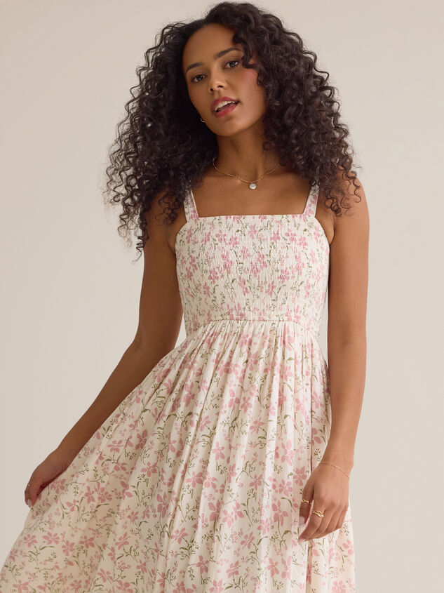 Thea Smocked Floral Midi Mama Dress Detail 2 - ALTAR'D STATE KIDS