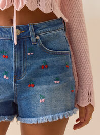 Nancy Embroidered Jean Short Detail 2 - ALTAR'D STATE KIDS