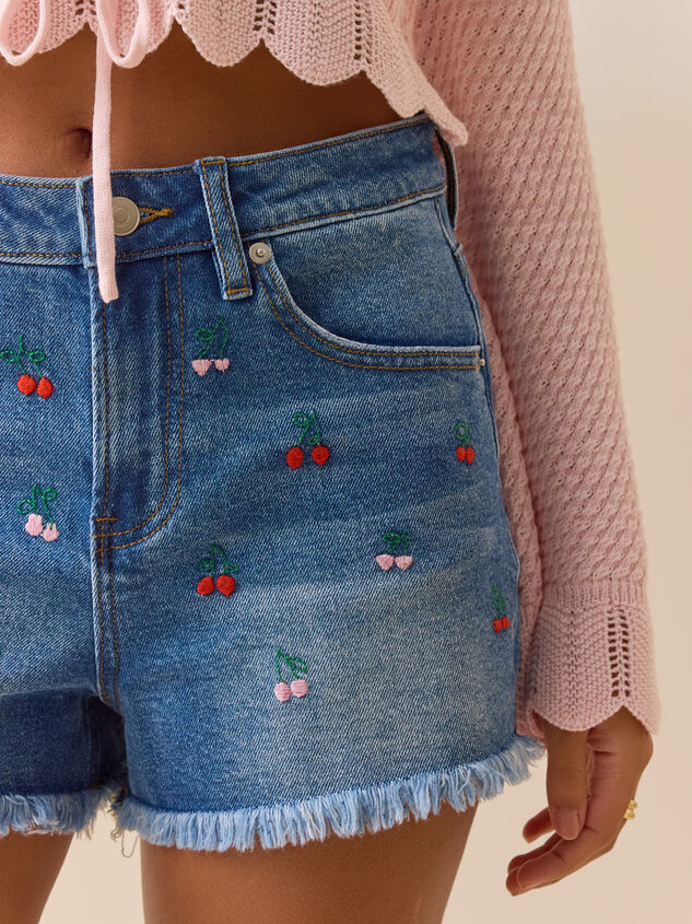 Nancy Embroidered Jean Short Detail 2 - ALTAR'D STATE KIDS