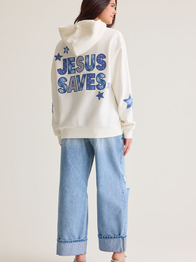 Jesus Saves Hoodie Detail 2 - AS Kids