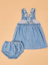 Lorelai Embroidered Denim Dress Detail 5 - AS Kids