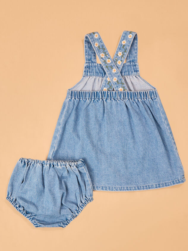 Lorelai Embroidered Denim Dress Detail 5 - AS Kids