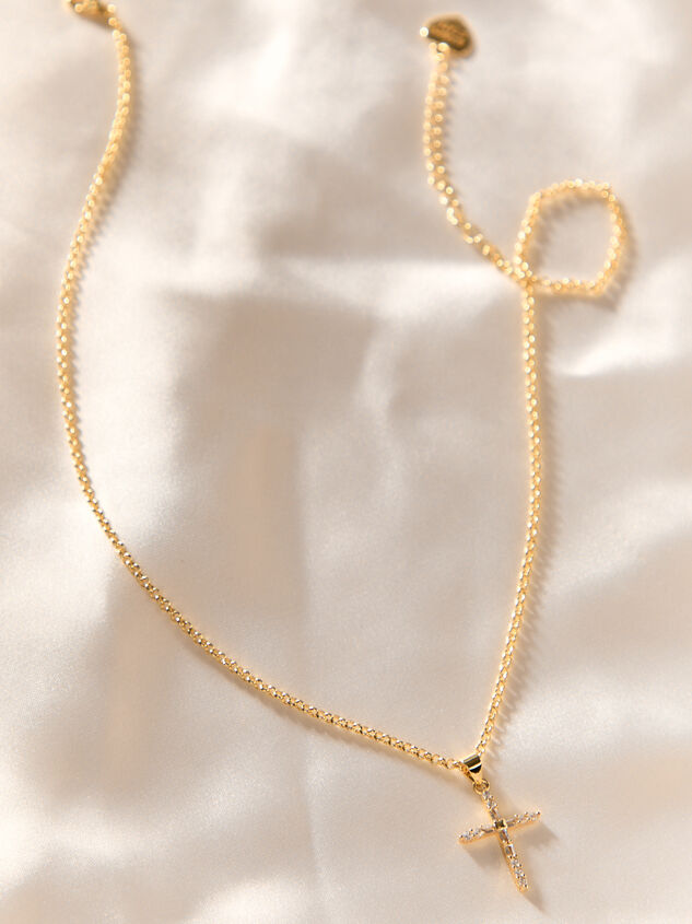 Waterproof Cross Baguette Necklace Detail 2 - AS Kids