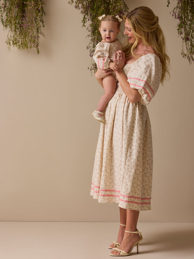 Ella Velvet Trim Floral Mama Dress - ALTAR'D STATE KIDS