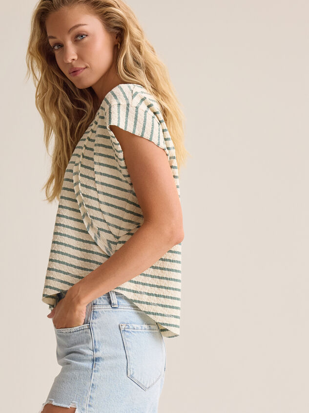 Cressida Stripe Rib Raglan Top Detail 4 - AS Kids