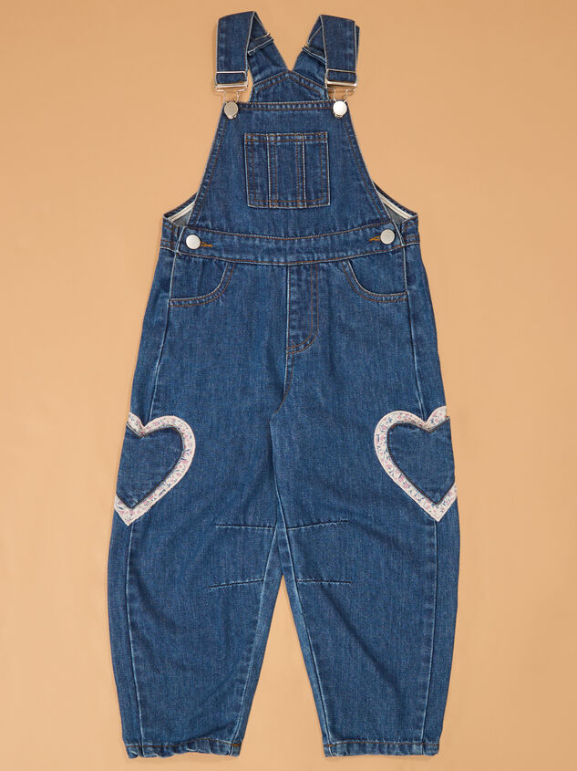 Reagan Heart Denim Overalls Detail 2 - AS Kids