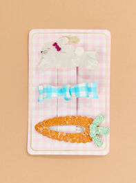 3-Piece Easter Hair Clip Set by Mudpie Detail 4 - ALTAR'D STATE KIDS