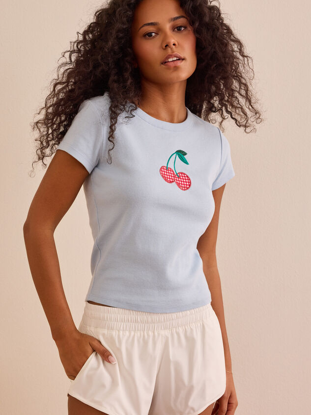 Gingham Cherry Baby Tee Detail 3 - ALTAR'D STATE KIDS