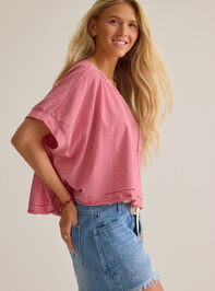 Abigail Stripe Cropped Tee Detail 3 - AS Kids