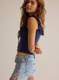 Scout Embroidered Denim Shorts Detail 4 - AS Kids